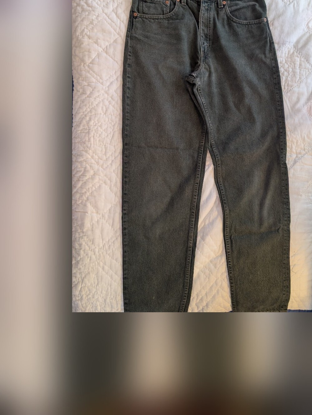 Vintage 90s Levis 550 Made In USA Relaxed Fit Tapered Leg Denim Jeans  Green 31